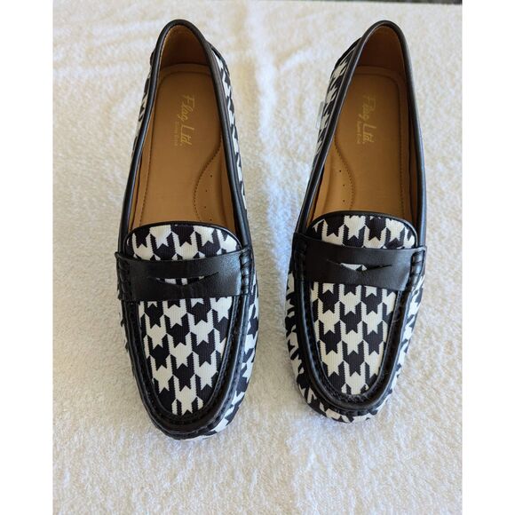NWOT Flag LTD. Women's Morgan Nappa Grove houndstooth loafers  Sz 10M - Picture 4 of 8
